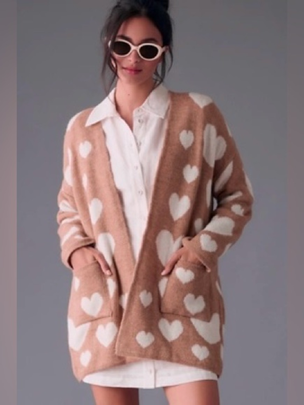 Anthropologie Debut Hearts Cardigan